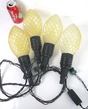 Vitage Color Changing Light Bulb Christmas Pathway Markers 4 Set Blow Molds