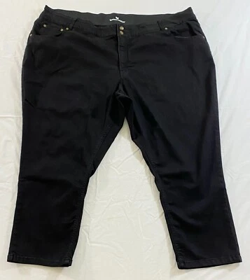 Mujer Talla 32W Petite Woman Within Vaqueros Negro Oscuro Cintura Elástica 26" Entrepierna Foto 1 de 4