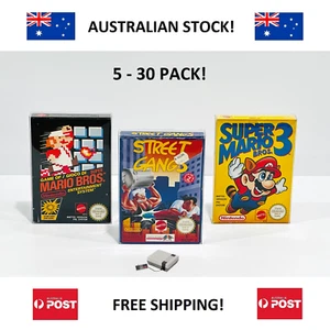 Nintendo NES Game Box Protectors – Clear Display Case Cover (0.4 mm Thick) NEW - Picture 1 of 45
