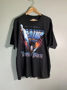 Vintage 90s Disney Tower of Terror Mickey Shirt Black Size Large New with Tags - Picture 1 of 7