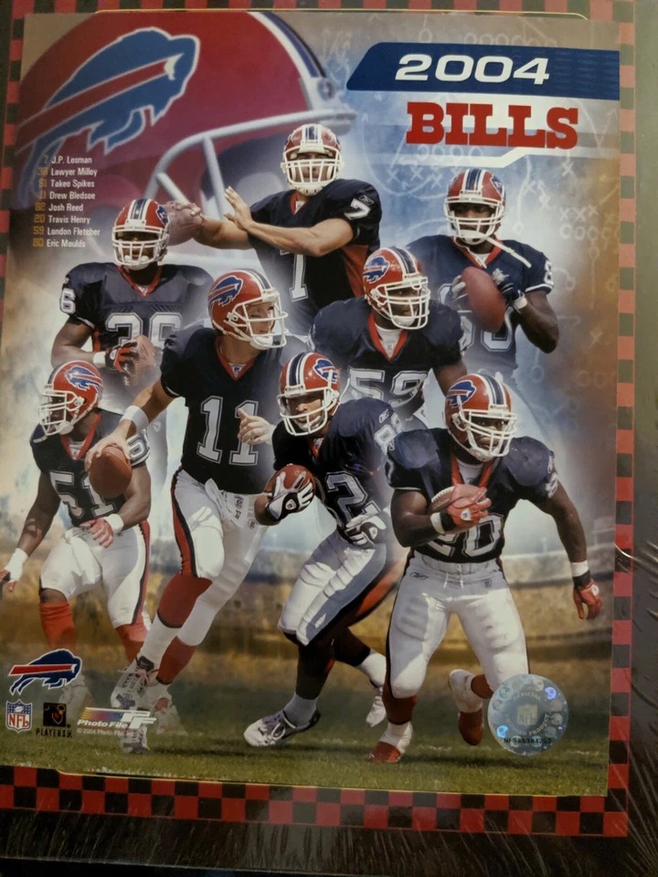 Foto 8X10 con licencia de equipo Buffalo Bills 2004 Drew Bledsoe London Fletcher Foto 1 de 1
