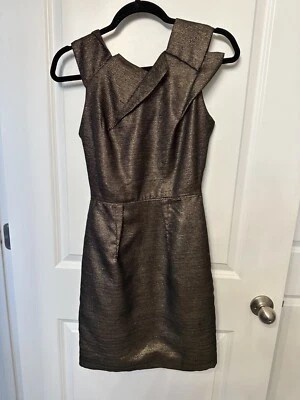 Mini Vestido W118 By Walter Baker Metálico Negro y Dorado Brillante Talla XS Cóctel Foto 1 de 4