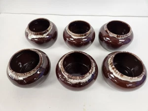 Vintage Nasco Braun Tropf Suppenschüsseln 6er Set - Bild 1 von 9