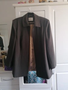 Beautiful Chocolate Brown Zip Up Dressy Jacket Size 18/20 From Ann Harvey - Picture 1 of 10