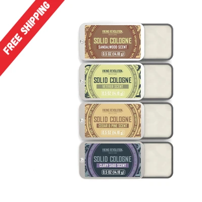 Paquete de 4 colonias sólidas para hombre Viking Revolution 0,5 OZ - perfume sólido para hombre con... Foto 1 de 4