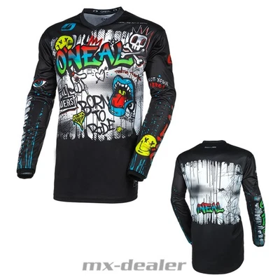 O`NEAL O'Neal Element Rancid Schwarz V24 Jersey Trikot MX Motocross MTB Enduro Quad
