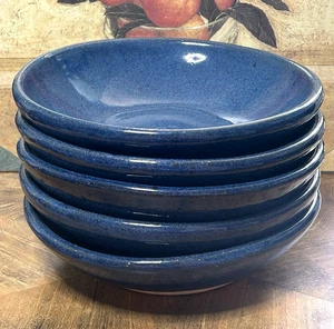 Always Azul Pottery Set of 5 Pasta Bowls 9" Hand Thrown Villa Grove Colorado VGC - Picture 1 of 13