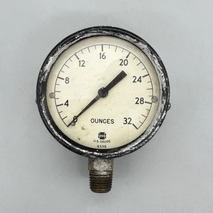 VTG U.S. GAUGE 6335 - 2.5" 0-32 OUNCE GAUGE Steampunk INDUSTRIAL DECOR ~AS-IS~ - Picture 1 of 5