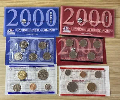 US Mint 2000 Uncirculated Coin Set Denver & Philadelphia OGP & COA Free Shipping - Image 1 of 2