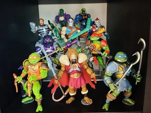 Turtles Of Grayskull Lot- 16 Figures + 2 Fistos + Comics + Stands TMNT MOTU - Picture 1 of 16