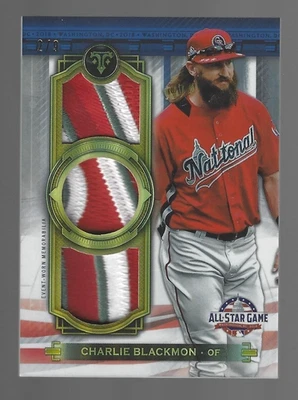 Charlie Blackmon 2019 Topps Triple Treads All Star Patches Triple Patch 2/9 💲 Foto 1 de 3