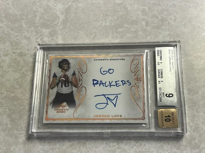 Jordan Love Auto Rookie Card 2020 Leaf Trinity Inscribed A-JL1 Rare Autographed! - Image 1 of 3