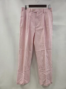 Tommy Hilfiger Hose Herren 33x30 rosa weiß Seersucker gestreift Baumwolle Plissee - Bild 1 von 19