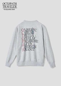 [Graniph] Bravely Default / Felpa in Pile da Viaggio Octopath, Grigio, SS-XL - Foto 1 di 10