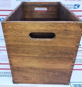 Dovetail Joint Wooden Wood Beverage Crate Metal Reinforced Storage - Picture 1 of 3