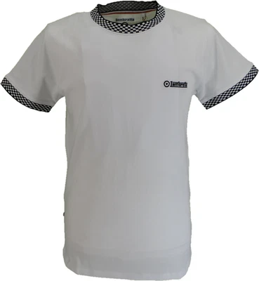 Lambretta Mens White Two Tone Ringer Retro T Shirt - Image 1 of 2