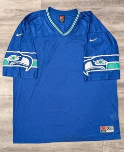 Vintage Rare 1999 Seattle Seattle Seahawks Nike Jersey Blank XL Blue - Picture 1 of 10