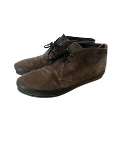 PRADA Botas Desierto Cuero Gamuza Marrón - Con Cordones - Hombre Talla 10 - Imagen 1 de 9