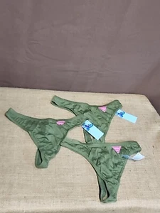 Lot Of 3 It.se.bit.se Cotton Thongs Size M-6 Green NWT - Picture 1 of 5