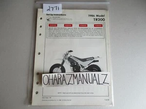 1986 HONDA TR200 Set-Up Instructions Manual OEM - Picture 1 of 1