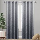 DWCN Ombre Blackout Curtains for Bedroom - Damask Patterned - 52x84 - Set of 2