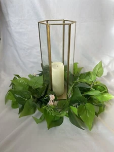 Wedding Table Centrepiece Foliage Candle Ring Eucalyptus Greenery Centre Events - Picture 1 of 8