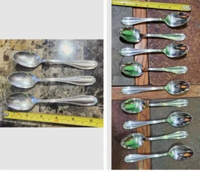 SET OF 12 c1919 CLINTON/ COMMODORE SILVERPLATED  TEASPOONS 🫖/ TEA 🍵 SPOONS  - Image 1 of 4