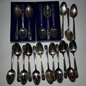 Cucchiaio commemorativo 21 presidenti Wm Rogers sterling IS placcato argento - Foto 1 di 12