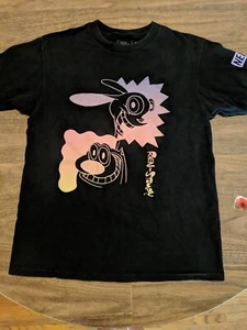 Ren and Stimpy Nickelodeon Cartoon Medium Black T Shirt - Picture 1 of 4
