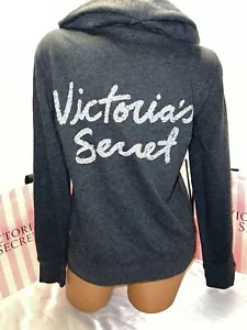 Victorias Secret Supermodel Hoodie White Sequin Logo Large COLLECTORS EDITION - Picture 1 of 2