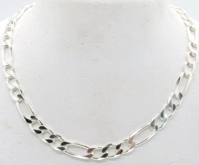 НОВЫЕ МУЖСКИЕ СЕРЕБРО .925 РОДИЯ ПОКРЫТИЕМ 30 «БРИЛЛИАНТОВАЯ ОГРАНКА FIGARO ЦЕПОЧКА - Изображение 1 из 4