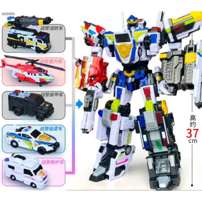 Miniforce Super Cops JUSTICE TITAN 5-Integration Transformer Polizei Robot Autos - Bild 1 von 4
