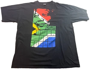 Nelson Mandela Power Of Good South Africa Graphic Black T Shirt Size 4XL - Picture 1 of 5