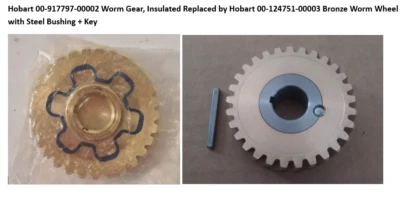 Hobart HL200 00-917797-00002 Engranaje, Repuesto Gusano 00-124751-00003 con Llave Foto 1 de 3