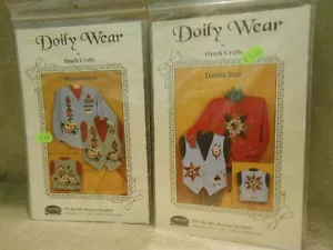 2 Vintage 1995 NOS Deckchen getragen von Ozark Crafts Applikation #828 #833 - Bild 1 von 2