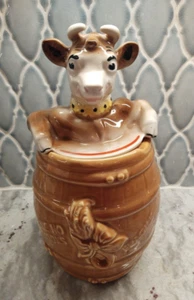 Borden Elsie the Cow Cookie Jar in Barrel Vintage Great Condition w/Lid - Picture 1 of 20