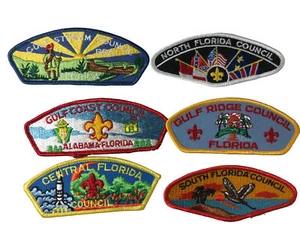 Lot of Florida Councils 1/2 Dozen BSA CSPs Mint CSP Patches (BHP1698) - Picture 1 of 2
