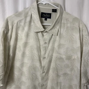 Camicia da campeggio Nat Nast floreale hawaiana uomo 2XL misto seta marrone manica corta - Foto 1 di 5