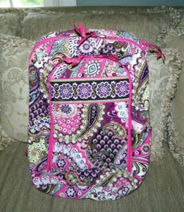 Vera Bradley Large Laptop Backpack Bag School Very Berry Paisley - Picture 1 of 6