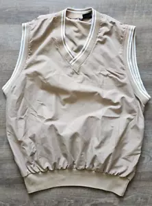 Vintage King Louie Mens Vest Windbreaker Size XL Made In USA Khaki Beige - Picture 1 of 6