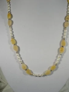 20" Pearl & Jade Bead Necklace - Picture 1 of 2