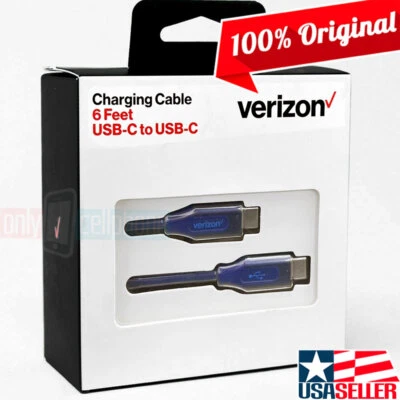 Original Verizon Blue 6FT Braided USB-C Fast Charging Data Cable for iPad Galaxy - Image 1 of 4