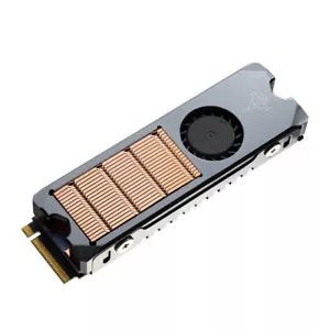 M.2 NVME 2280 SSD Kühler Kupfer Substrat Kühlkörper Kühlerflosse 4 Pin PWM Min Lüfter - Bild 1 von 5