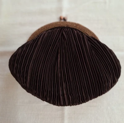 Carlo Fellini Evening Bag, Dark Brown, Clutch w/optional short and long chains. - Image 1 of 4