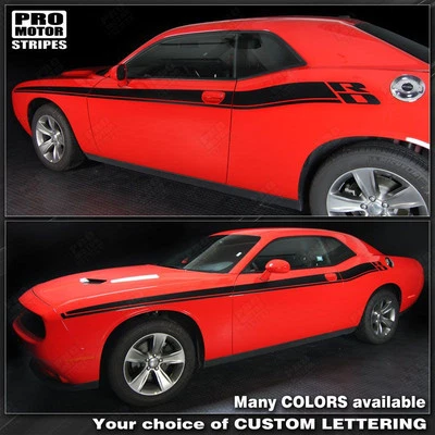 Dodge Challenger 2008-2023 New R/T Style Side Stripes Decals (Choose Color) - Image 1 of 2