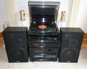 Quality AIWA Stereo Hi-Fi System with CD/Tuner/Tape/Turntable and Speakers - Imagen 1 de 24