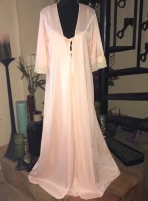 Vintage Nightgown Robe Long Maxi Peignoir Slip Dress Dressing Gown Lingerie - Image 1 of 4