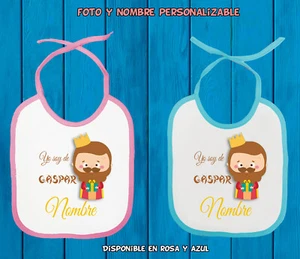 Bavaglino Io Sono Di Gaspar Personalizzabile Disponibile Blu O Rosa - Bild 1 von 1