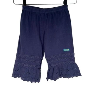 Naartjie Kids Girl's Embroidered Pull On Crop Pants 4Y Blue Eyelet Ruffles - Picture 1 of 5
