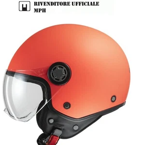 Casco Mph Jet One Lite Moto Scooter Orange Opaco Visiera Occhiale Mis XS 53 Roma - Imagen 1 de 13